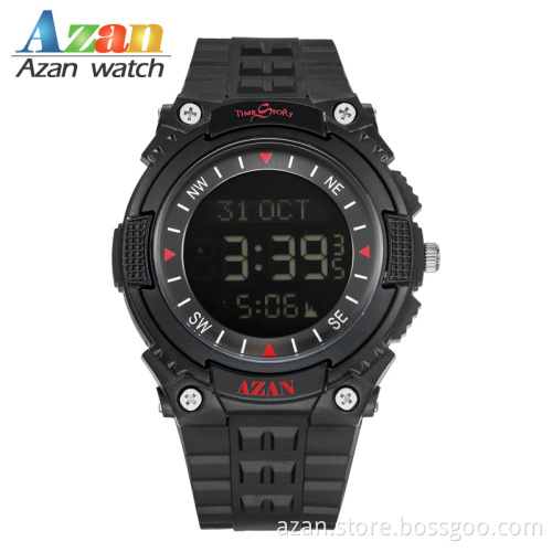 muslim azan qibla watc compass praye digital watch